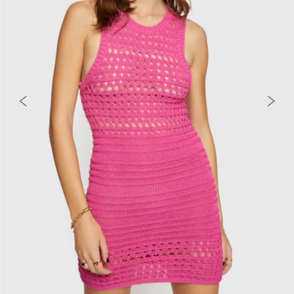 Rebecca Minkoff Crochet Pink Dress New